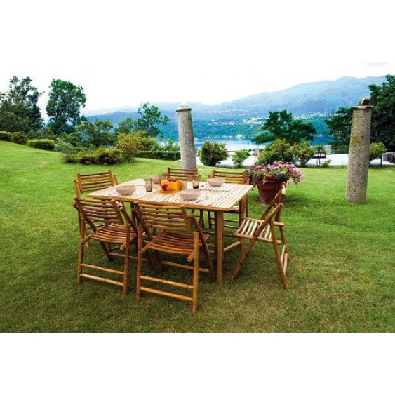 Tavolo da giardino in bambù - rettangolare 150x90 cm